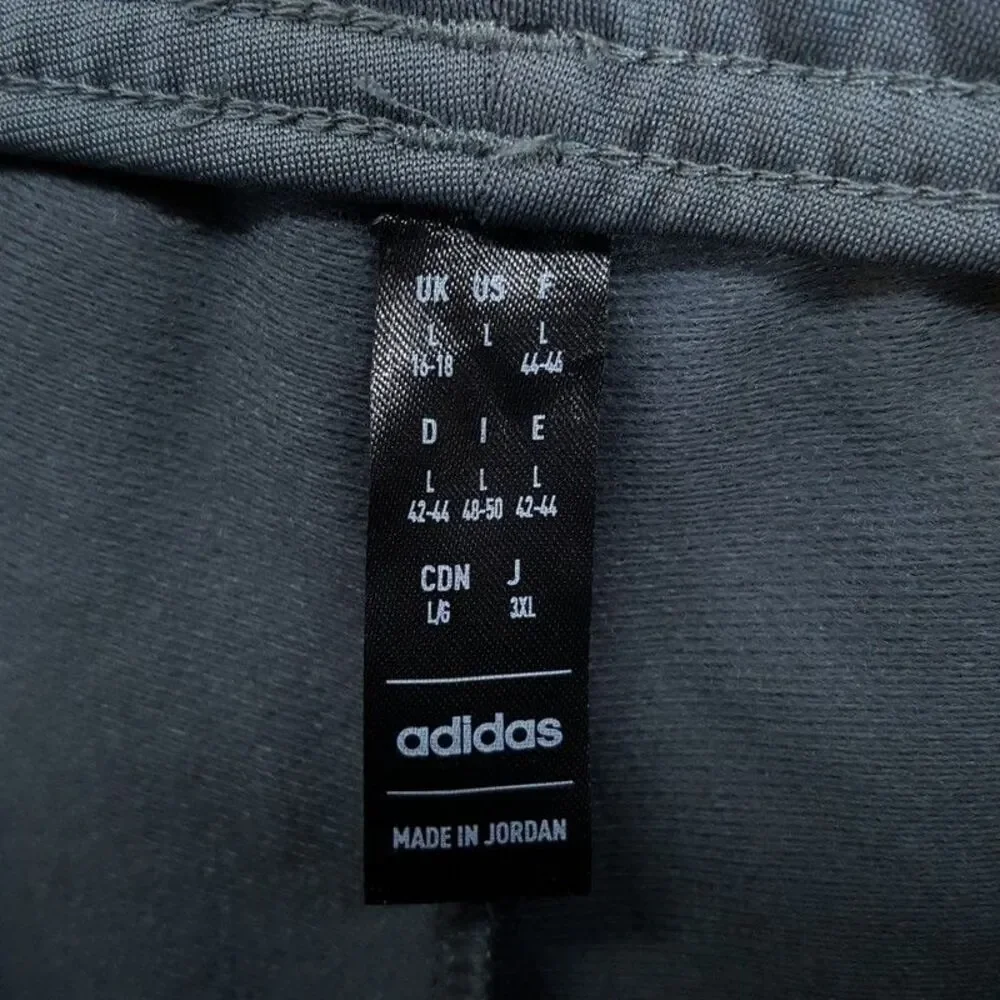 ADIDAS Original Track Pants Mens Large Grey Belgium Beckenbauer Rainbow 3 Stripe